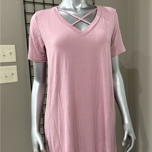 Mittoshop Mauve Crisscross V-Neck Top